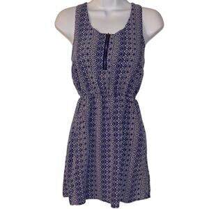 Sleeveless Blue Patterned Dress